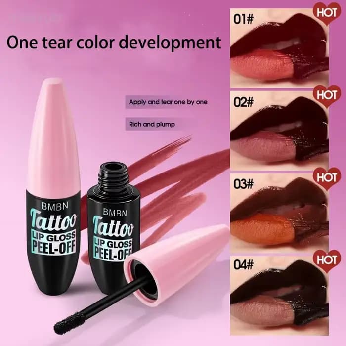 Teinte à lèvres 4 couleurs peel-off longue tenue