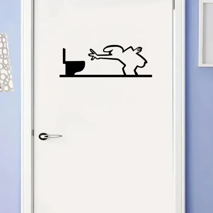La Linea – autocollant mural d'art au trait minimaliste pour pare-chocs et fenêtre de voiture, avec personnage de dessin animé, décoration de maison et de voiture