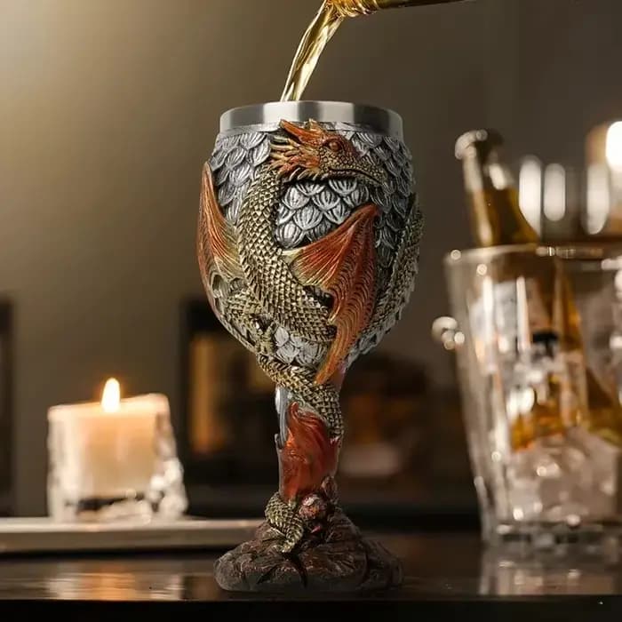 Tasse à bière Dragon 3D créative en résine 304, en acier inoxydable, gobelet à vin gothique, Viking, Tankard médiéval, décoration de Bar, cadeau pour hommes