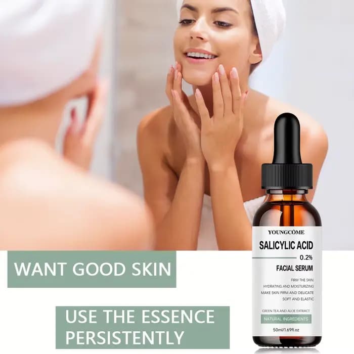 Sérum visage raffermissant 30 ml/50 ml, riche en acide salicylique, acide hyaluronique, vitamines C adapté à tous types de peau, effet raffermissant