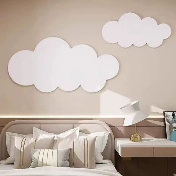 Panneau de fond mural Photo nuage Simple, autocollant mural en feutre, décoration d'exposition, tableau d'affichage pour chambre d'enfant, affichage d'œuvres d'art