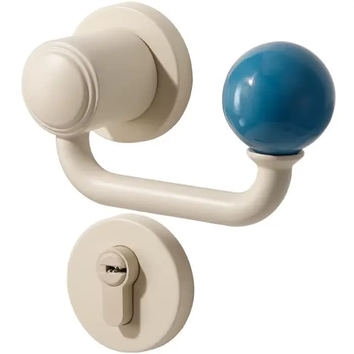 Porte intérieure en bois style crème, serrure à poignée fendue magnétique/silencieuse couleur Dopamine pour usage domestique