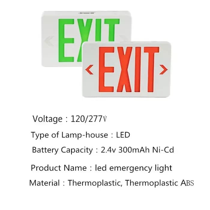 Lumière de sortie AC 220v, panneau de sortie rouge, lumière d'urgence, indicateur de sécurité incendie, lampe d'avertissement pour ampoule, hôtel, centre commercial, école, lieu public