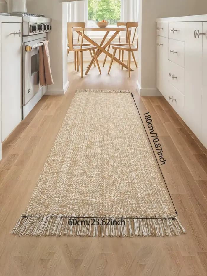 Tapis en coton et lin tissé pour salon, chambre, cuisine, tapis de sol absorbant l'eau, tapis de salle de bain, paillasson