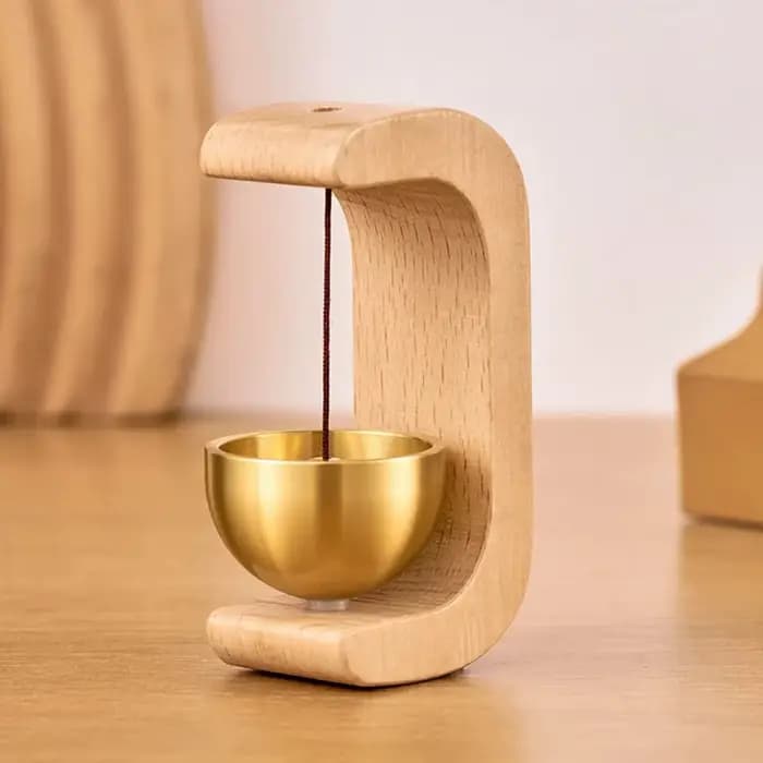 Décorations suspendues carillons éoliens en bois japonais sonnette sans fil sonnette de porte d'entrée cloche à vent décorative pour l'ouverture de la maison
