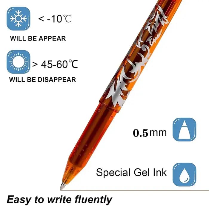 Kawaii Pilot, stylos à gel effaçables, encres de couleurs assorties, pointe fine 0,5 mm, paquet de 12/8