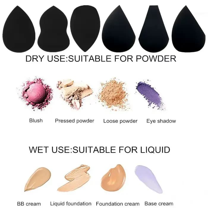 Noir beauté oeuf maquillage mélangeur cosmétique bouffée