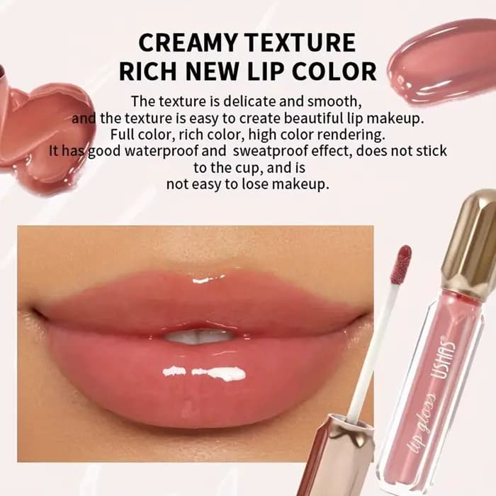 Miroir perle brillant à lèvres imperméable longue durée hydratant rouge