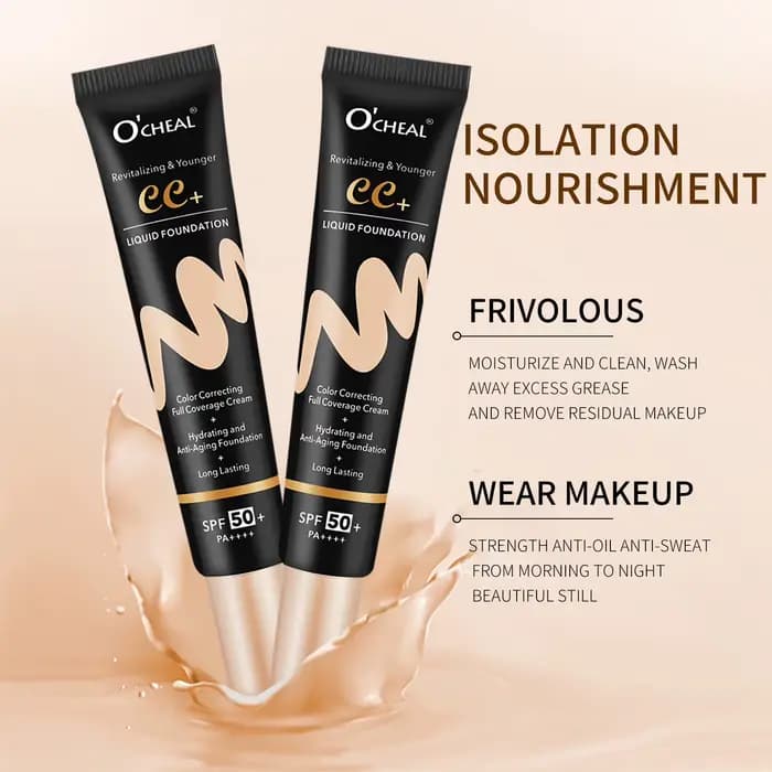 Ocheal 30g BB/CC crème solaire SPF 50/PA +++ fond de teint liquide pour le visage