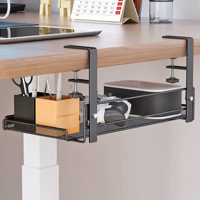 Armoire de bord de Table inférieure, 1 trou de suspension, gestion des câbles gratuite, support de rangement pour ordinateur, organisateur de fils sous la Table