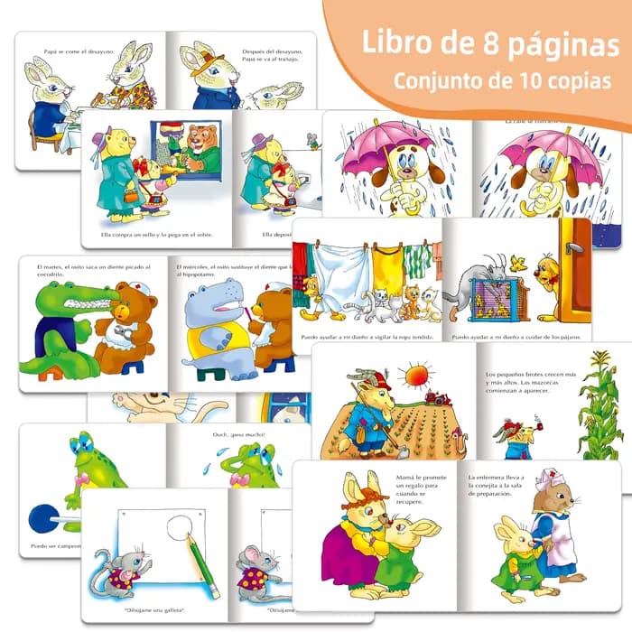 10 livres d'histoires espagnoles pour le coucher : illustrations éclatantes qui inspirent la curiosité et l'amour de la lecture. Fournitures éducatives Cadeaux