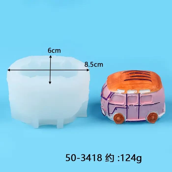 Nouveau moule à faire soi-même, moule de cuisson de gâteau Fondant, Mini Bus voiture, bougie en plâtre parfumée, pâte de jeu, ornement décoratif, moules en Silicone