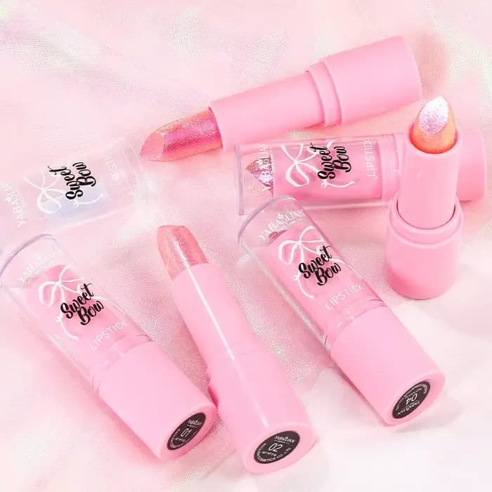 Rouge à lèvres rose métallique scintillant pour femmes