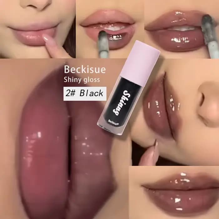 Gelée noir huile à lèvres brillant à l'eau miroir glaçure