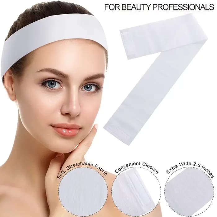 50/100/200 pièces bandeaux faciaux jetables pour femmes – bandeaux de spa non tissés doux pour les soins du visage, le maquillage, les soins de la peau et l'usage en salon