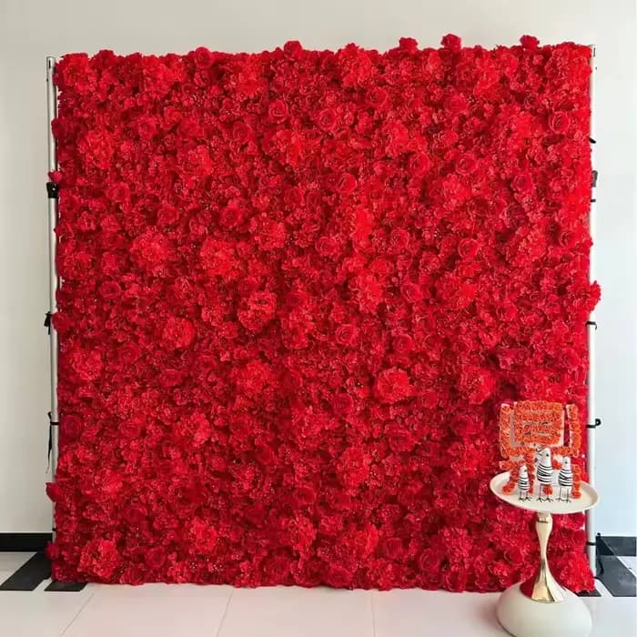 Panneau mural de fleurs 3D en soie, Rose, décoration murale florale pour mariage, décoration de maison, arrière-plan, boutique, Arrangement Photo de fête