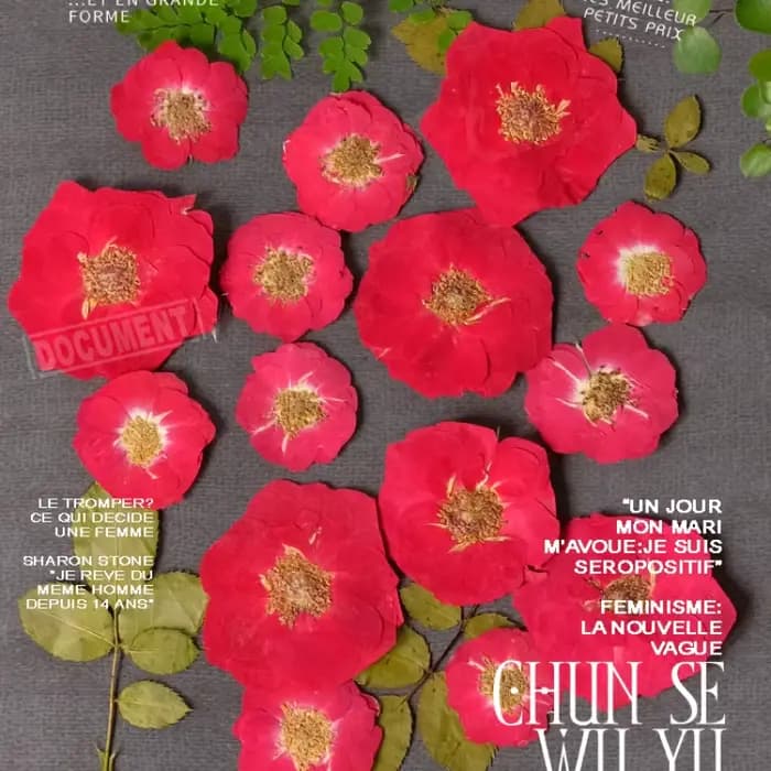20 pièces, Têtes de fleurs de rose rouges et violettes pressées naturelles, Fleurs décoratives pour DIY, cadre photo, colle, coque de téléphone, maquillage visage, décoration