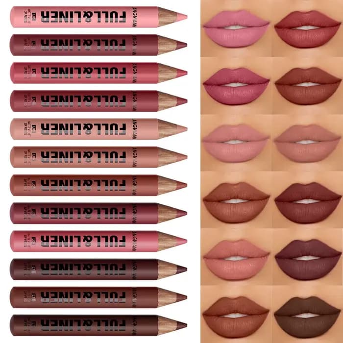 Mat 12 couleurs crayon à lèvres Contour rouge