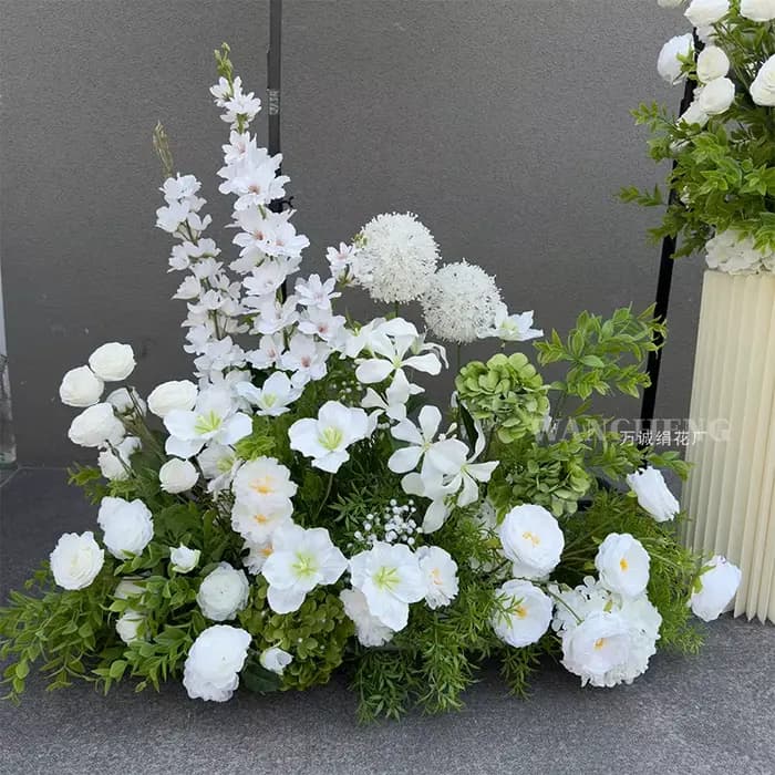 Décoration florale ronde en soie pour mariage, allée de cérémonie, fête de fiançailles, Noël, jardin
