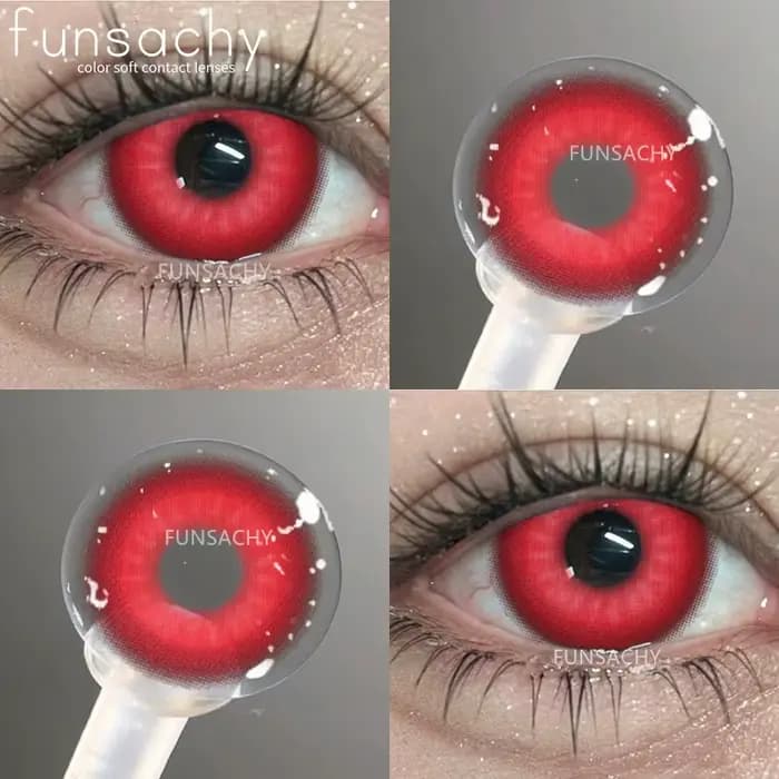 FUNSACHY 1 paire de lentilles de contact colorées Cosplay pour les yeux colorés mode rose