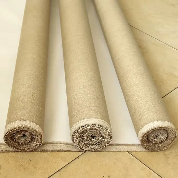 Rouleau de toile de lin pour artiste, texture rugueuse, 108 cm * 5 m