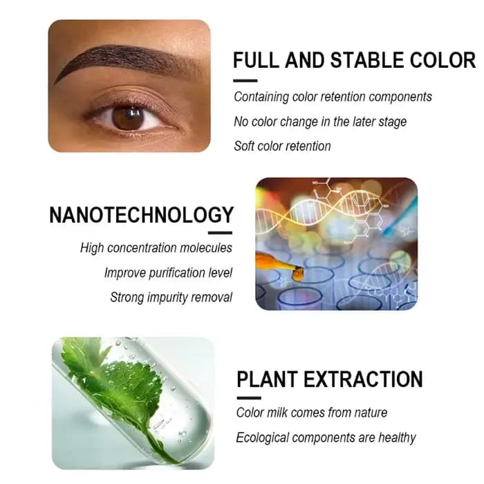 Encre de maquillage permanente pour sourcils et lèvres