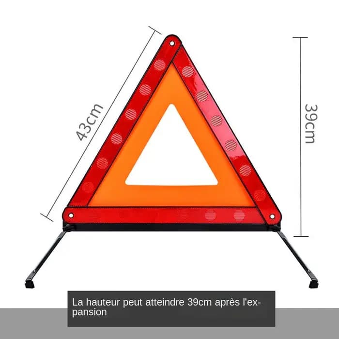 Triangle d'iode pour installation d'urgence de voiture, coulée rouge, danger pour la sécurité routière, trépied de voiture portable, réflecteur de panneau d'arrêt pliable