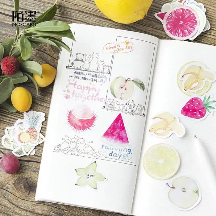 Autocollants décoratifs en fruits pour bricolage, petit papier étiquette personnalisé et mignon pour journaux et agenda, papeterie japonaise de scrapbooking pour fournitures d'enseignants