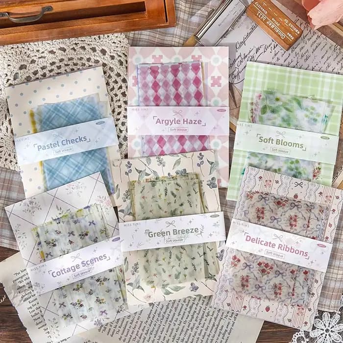 Papier de scrapbooking texturé champêtre délicat, papier washi à carreaux macaron pour fond de journal et collage, cadeaux parfaits