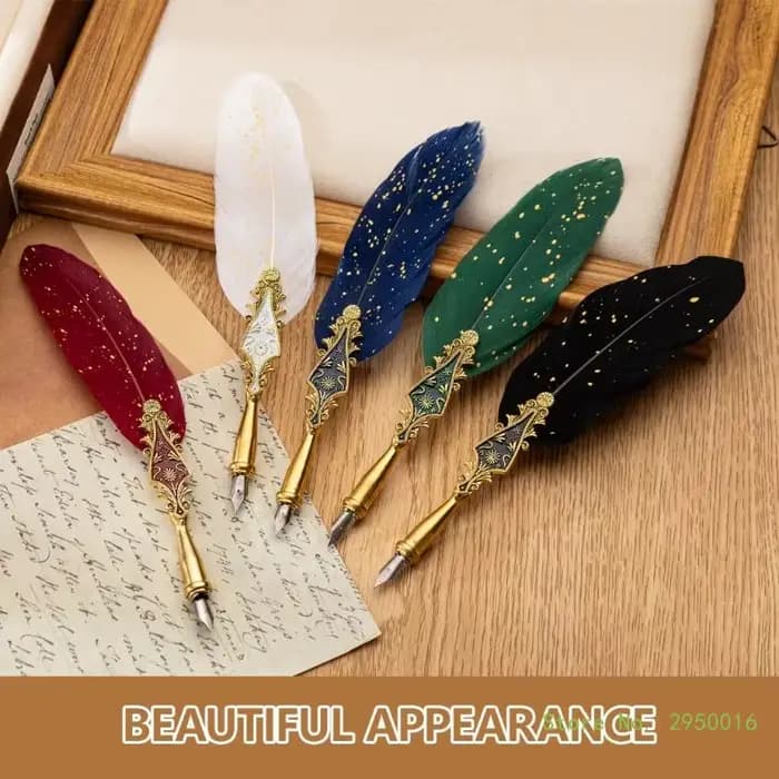 Stylo de calligraphie à plumes pour débutant, stylo à plume antique avec 5 plumes remplaçables pour l'écriture, le dessin, l'invitation de mariage