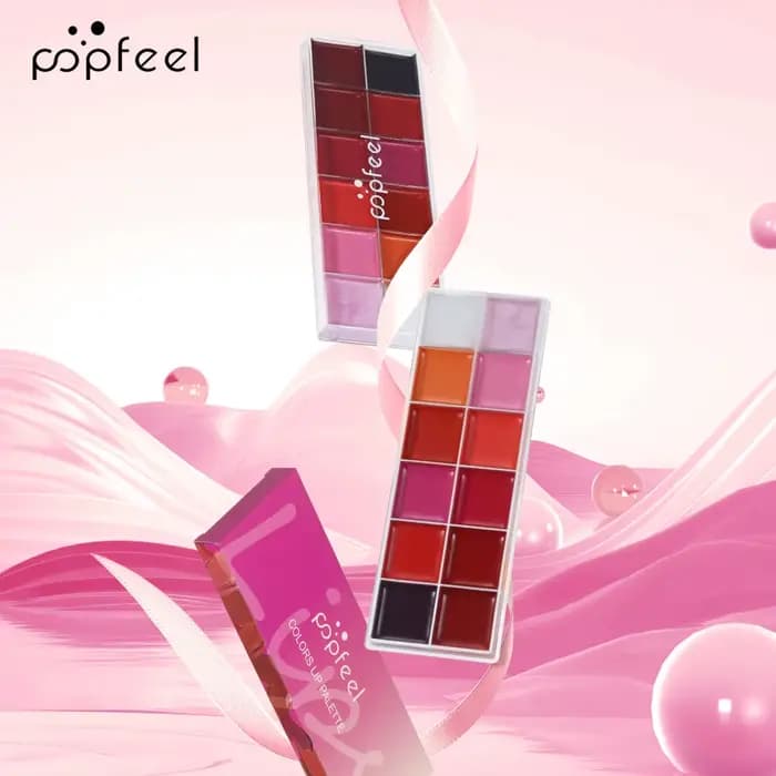 Palette de rouge à lèvres POPFEEL 12 couleurs
