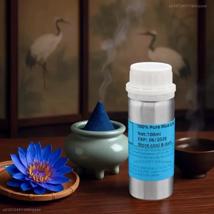 Huile de lotus bleue pure naturelle pour diffuseur de roseaux, parfum de maison, huile parfumée d'aromathérapie pour chambre à coucher, bureau, méditation de yoga