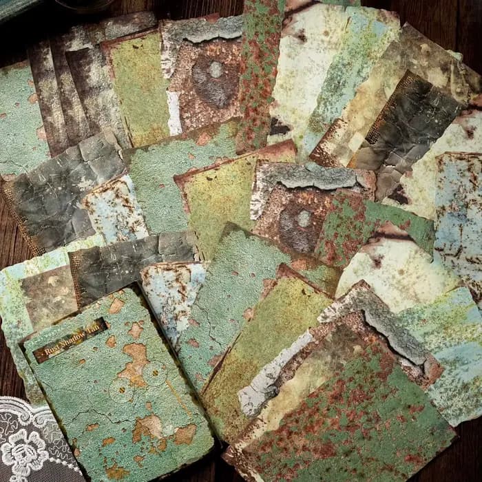 30 pièces de papier vintage effet rouillé pour agenda, carnet, album, scrapbooking et fond de page, pour projets DIY faits main