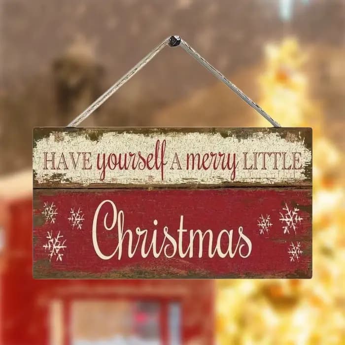 1 pièce, flocon de neige rouge vous avez un joyeux petit noël, décoration murale en bois, ornements art suspendus, signes, décoration de fête, jardin