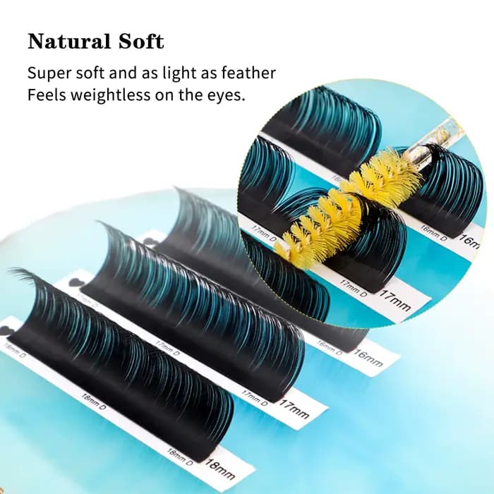1 pc 0.03-0.20mm C/CC/D/DD Curl Extension de cils matériau mince et doux Volume
