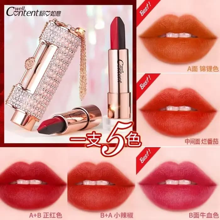 Rouge à Lèvres Velours Sexy 5 en 1 pour Femme