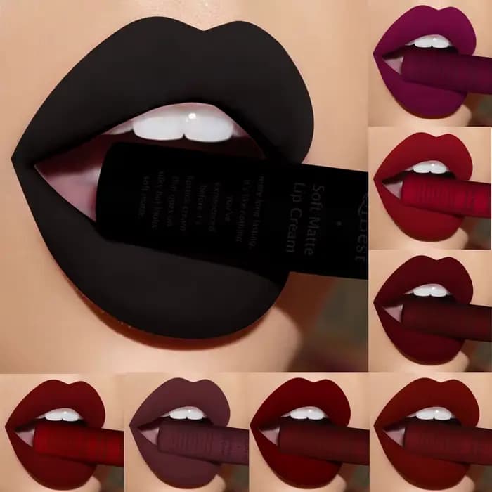 QIBEST Sexy velours mat brillant à lèvres liquide rouge