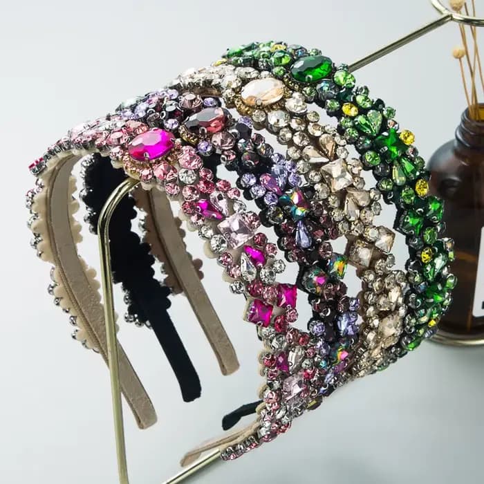 Accessoire de cheveux pour femmes, bandeau entièrement en diamant, Style palais rétro baroque européen et américain