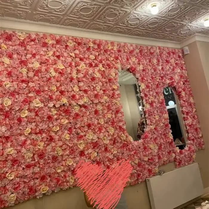 Toile de fond murale à fleurs, 4 pièces, panneaux muraux floraux 60x40cm, panneau de fleurs 3D pour décor de fête prénuptiale de mariage