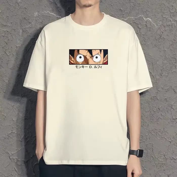 T-shirt imprimé One Piece pour hommes, style estival, 100% coton, manches courtes pour étudiants