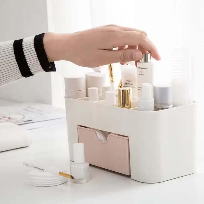 Boîte de rangement en plastique acrylique pour maquillage