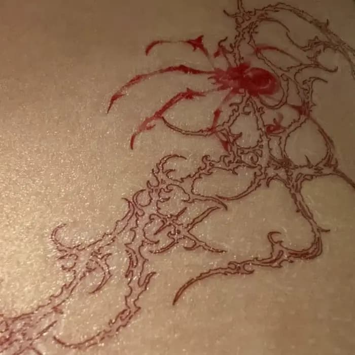 Tatouage temporaire araignée rouge Sexy pour femmes homme bras Art épine faux