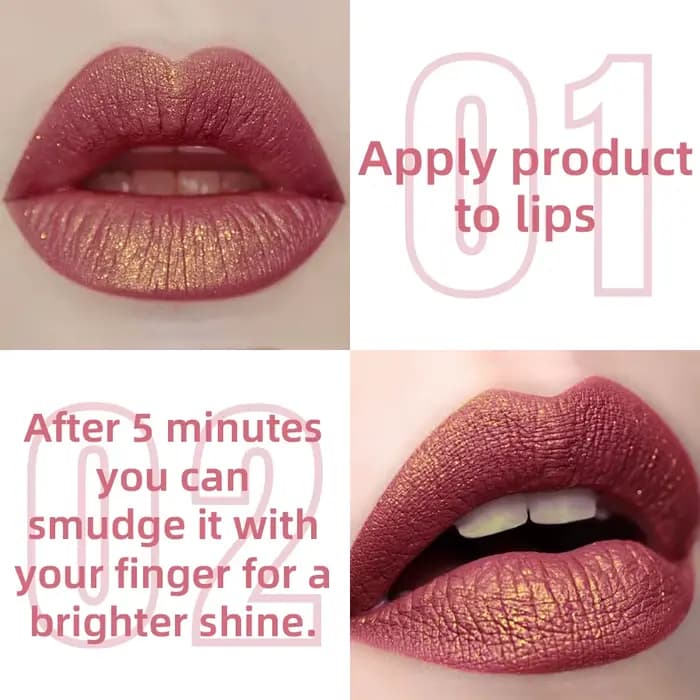 Rouge à lèvres métallique à paillettes