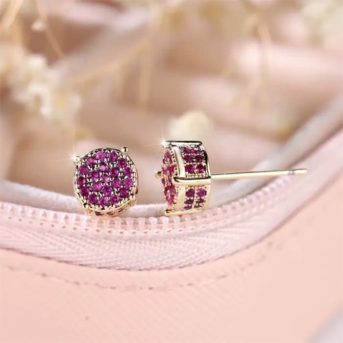 Boucles d'Oreilles de Luxe en Pierre Rouge pour Femme, Bijoux en Or, Breloque en Clip, pour Mariage