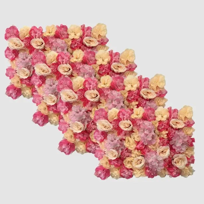 Toile de fond murale à fleurs, 4 pièces, panneaux muraux floraux 60x40cm, panneau de fleurs 3D pour décor de fête prénuptiale de mariage