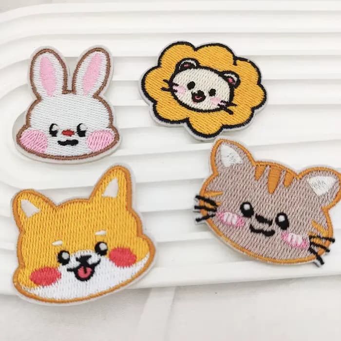 Animaux mignons enracinés Lapins Chiens, plus foncés que des patchs de broderie auto-adhésifs, vêtements décoratifs, sacs, chaussures, chapeaux, étudiant, papeterie
