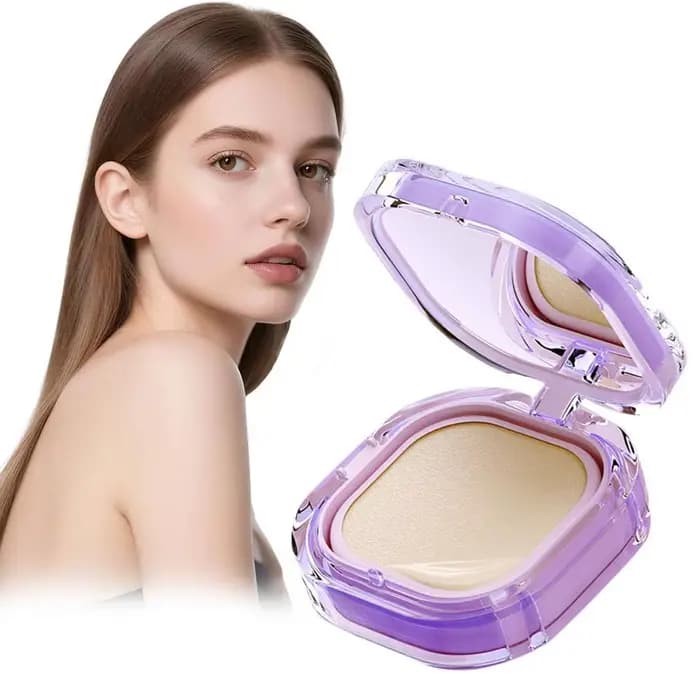 Fond de Teint Liquide Éclaircissant Violet pour Femme avec Coussin d'Air