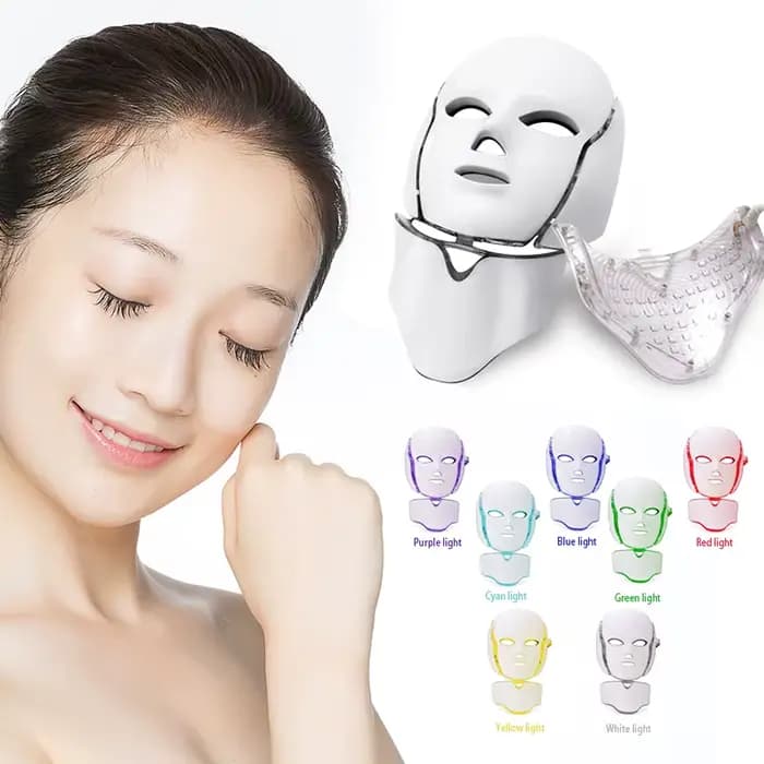 Masque LED pour le visage, 7 couleurs, masque de beauté LED, rajeunissement de la peau, anti-acné, photothérapie, blanchiment, resserrement de la peau, outil de soin à domicile