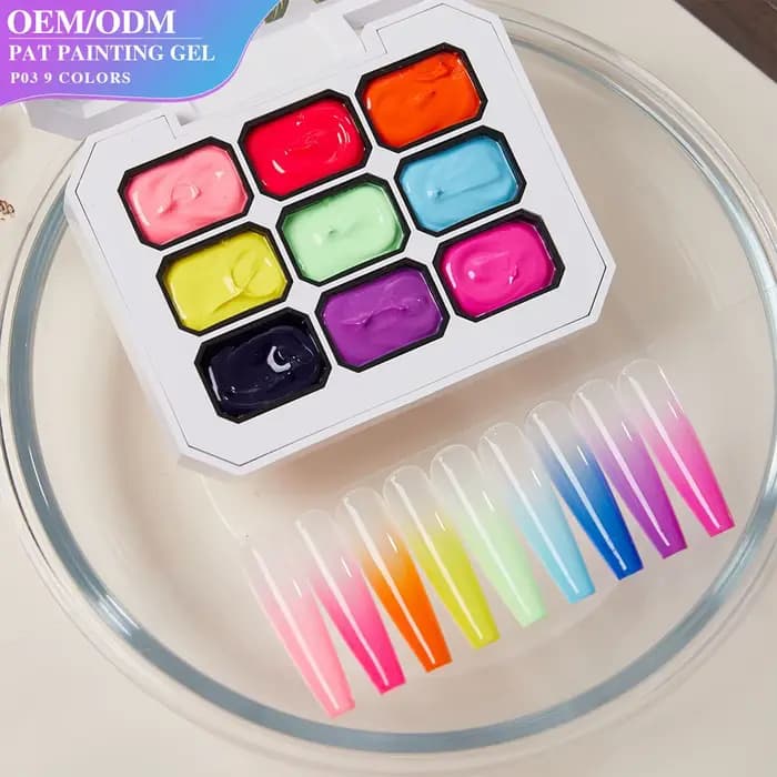 Palette de gel à ongles 9 couleurs pour manucure, idéale pour débutants, professionnels, femmes, petites amies et mamans