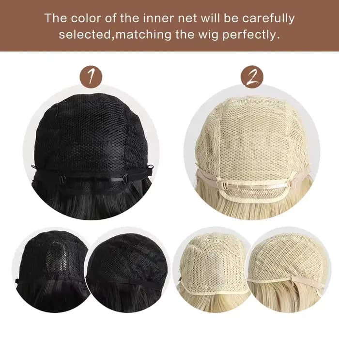 Perruque synthétique couleur vin rouge, style bob, pour fête, perruque cosplay d'Halloween, ensemble de perruques résistantes à la chaleur pour usage quotidien